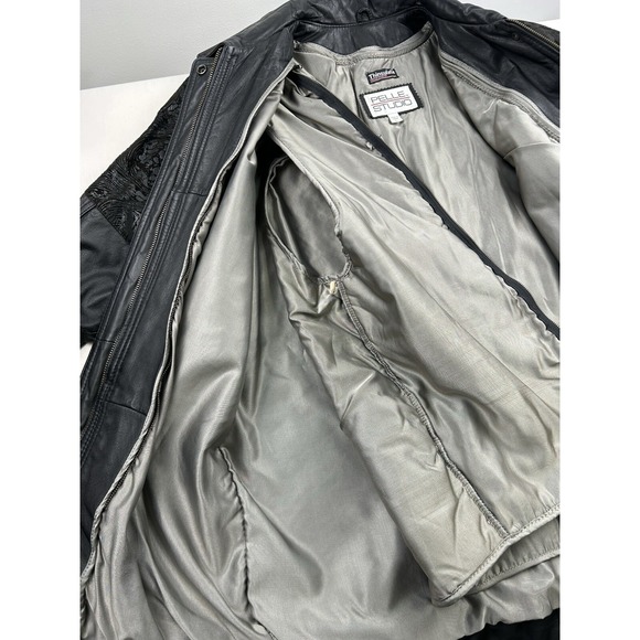 Vintage Pelle Studio Thinsulate Black Leather Coat Jacket Large Liner Full‎ Zip - Picture 13 of 15